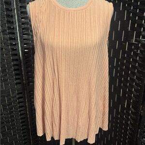 A New Day Pleated Sleeveless Top in Light Peach
